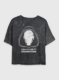 Marvel Thunderbolts* Ghost Logo Mineral Wash Womens Crop T-Shirt