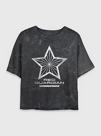 Marvel Thunderbolts* Red Guardian Logo Mineral Wash Womens Crop T-Shirt