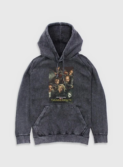 Marvel Thunderbolts* Team Poster Mineral Wash Hoodie