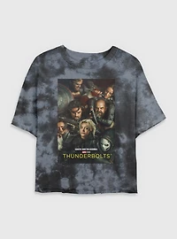 Marvel Thunderbolts* Team Poster Tie Dye Crop Womens T-Shirt