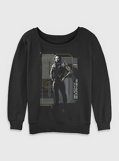 Marvel Thunderbolts* Bucky Barnes Winter Soldier Pose Womens Slouchy Sweatshirt