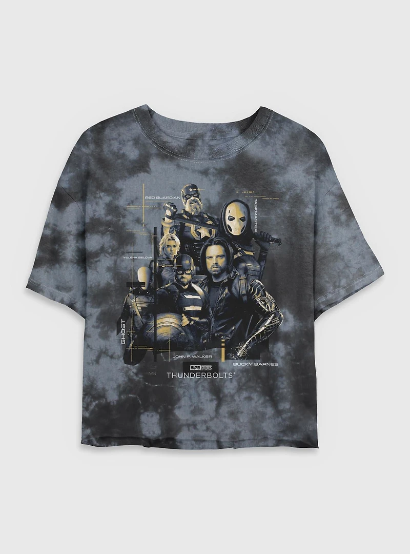 Marvel Thunderbolts* Team Pose Tie Dye Crop Womens T-Shirt