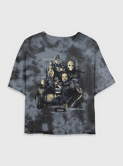 Marvel Thunderbolts* Team Pose Tie Dye Crop Womens T-Shirt