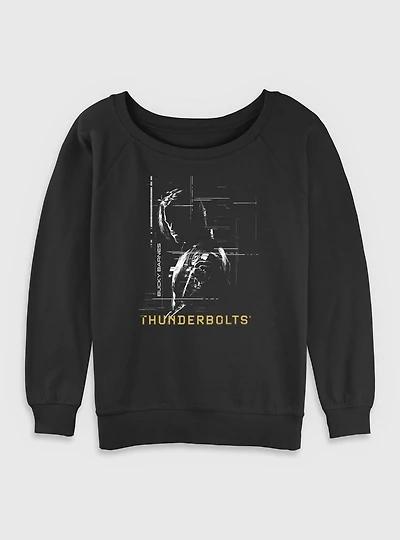 Marvel Thunderbolts* Bucky Barnes Winter Soldier Silhouette Womens Slouchy Sweatshirt