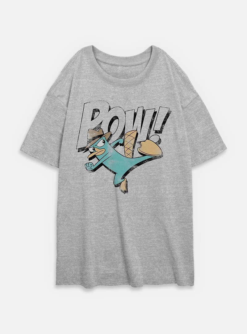 Disney Phineas and Ferb POW Agent P Womens Oversized T-Shirt
