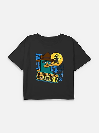 Disney Phineas and Ferb Perry The Platypus AKA Agent P Youth Girls Boxy T-Shirt