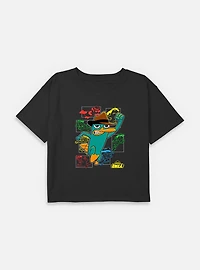 Disney Phineas and Ferb O.W.C.A Agent P Youth Girls Boxy T-Shirt