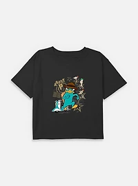 Disney Phineas and Ferb Agent P Doo-Bee Doo-Bah Youth Girls Boxy T-Shirt