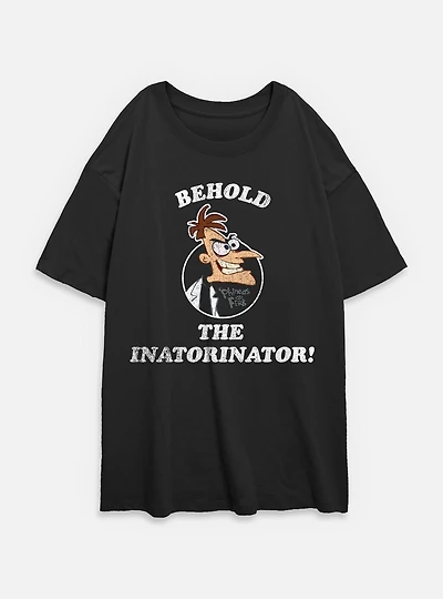 Disney Phineas and Ferb Dr. Doofenshmirtz The Inatorinator Womens Oversized T-Shirt