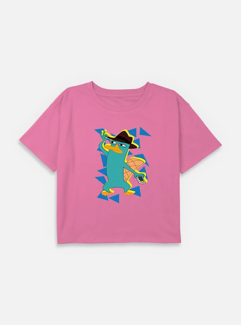 Disney Phineas and Ferb Agent P Action Youth Girls Boxy T-Shirt