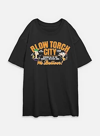 Disney Phineas and Ferb Blow Torch City Womens Oversized T-Shirt