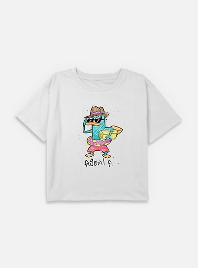 Disney Phineas and Ferb Agent P Summer Ready Youth Girls Boxy T-Shirt