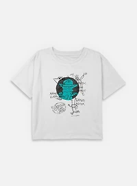 Disney Phineas and Ferb Sketch Characters Youth Girls Boxy T-Shirt