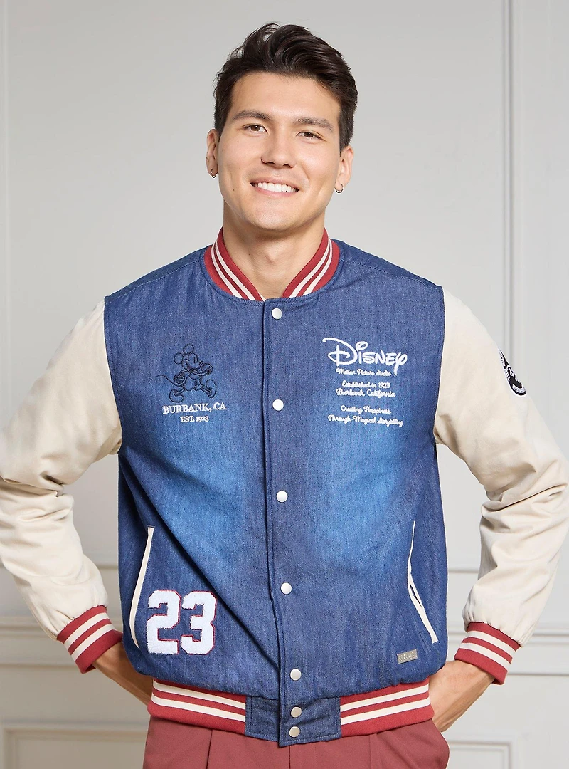 Disney Animation Denim Varsity Jacket (BoxLunch 10th Anniversary) — BoxLunch Exclusive