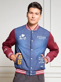 Pixar Studios Denim Varsity Jacket (BoxLunch 10th Anniversary) — BoxLunch Exclusive