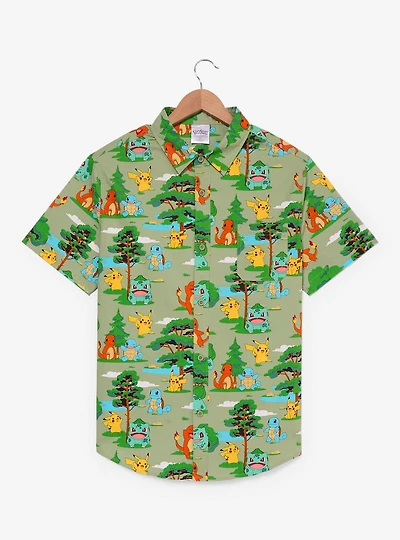 Pokémon Nature Tonal Allover Print Woven Button-Up — BoxLunch Exclusive