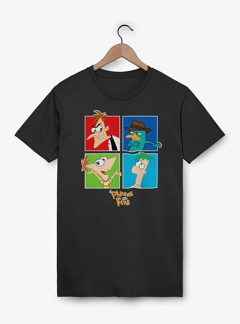 Disney Phineas and Ferb Character Squares  T-Shirt