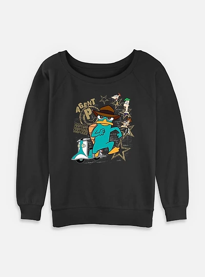 Disney Phineas and Ferb Agent P Doo-Bee Doo-Bah Womens Slouchy Sweatshirt