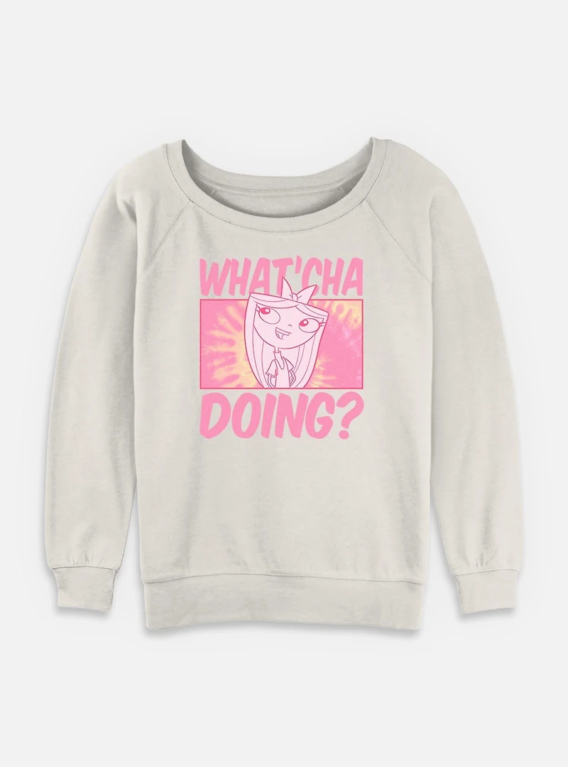 Disney Phineas and Ferb Isabella Whatcha Doing Womens Slouchy Sweatshirt