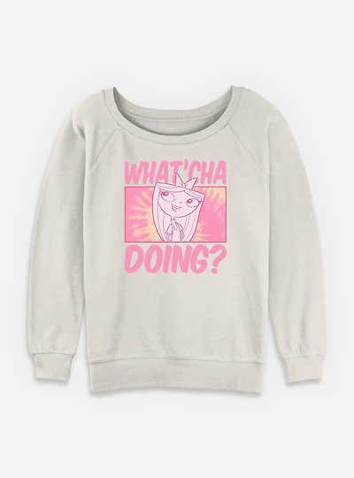 Disney Phineas and Ferb Isabella Whatcha Doing Womens Slouchy Sweatshirt