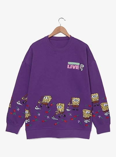 SpongeBob SquarePants Jellyfish Catching Embroidered Crewneck - BoxLunch Exclusive