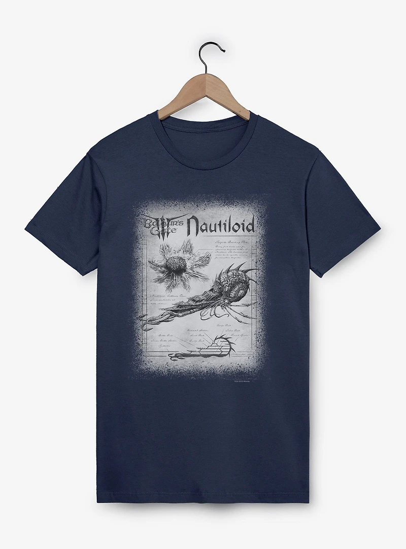 Dungeons & Dragons Nautiloid Ship Schematics Baldur's Gate T-Shirt