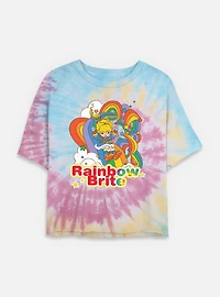 Rainbow Brite Tangle Tie Dye Crop Womens  T-Shirt