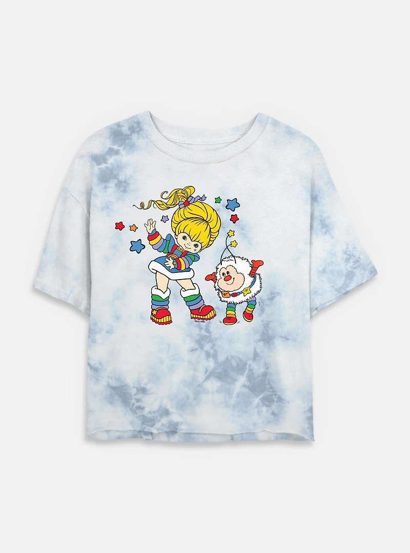 Rainbow Brite & Twink Tie Dye Crop Womens T-Shirt