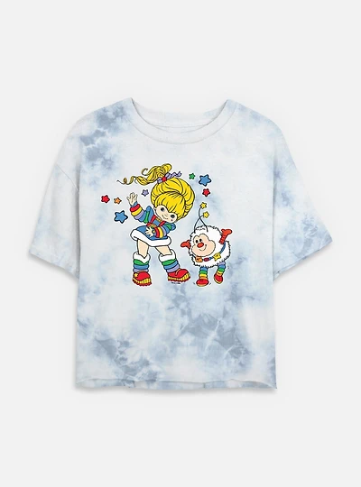 Rainbow Brite & Twink Tie Dye Crop Womens T-Shirt