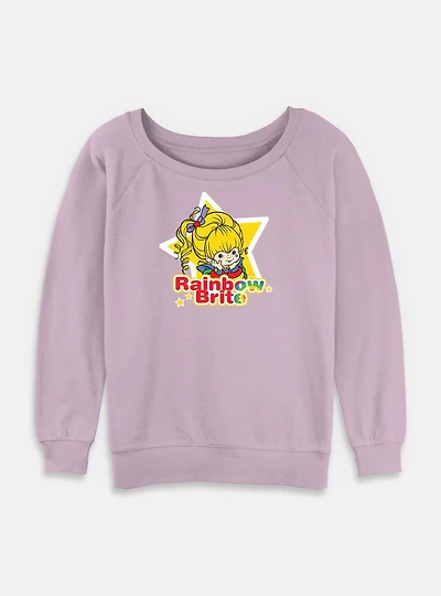 Rainbow Brite Star Badge Womens Slouchy Sweatshirt