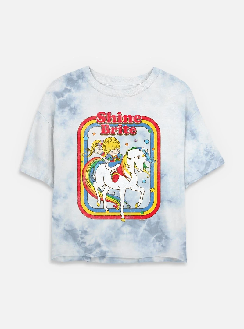 Rainbow Brite Shine Tie Dye Crop Womens T-Shirt