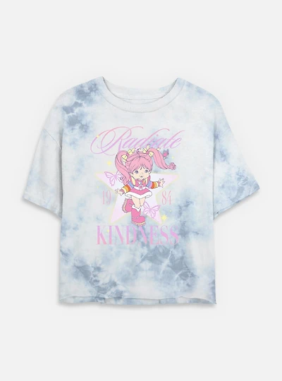 Rainbow Brite Tickled Pink Tie Dye Crop Womens T-Shirt