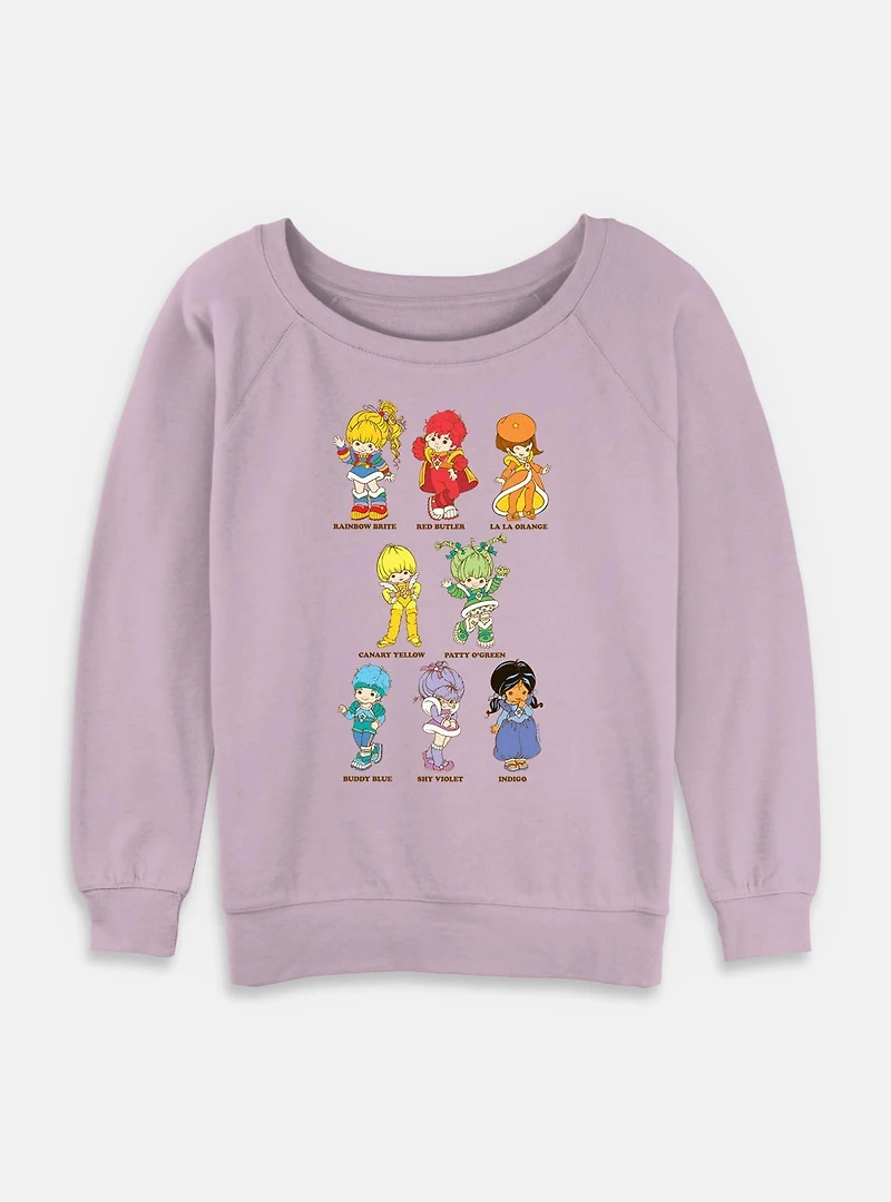Rainbow Brite Textbook Friends Womens Slouchy Sweatshirt