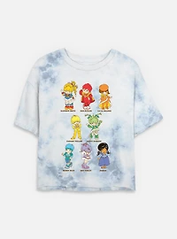 Rainbow Brite Textbook Friends Tie Dye Crop Womens T-Shirt