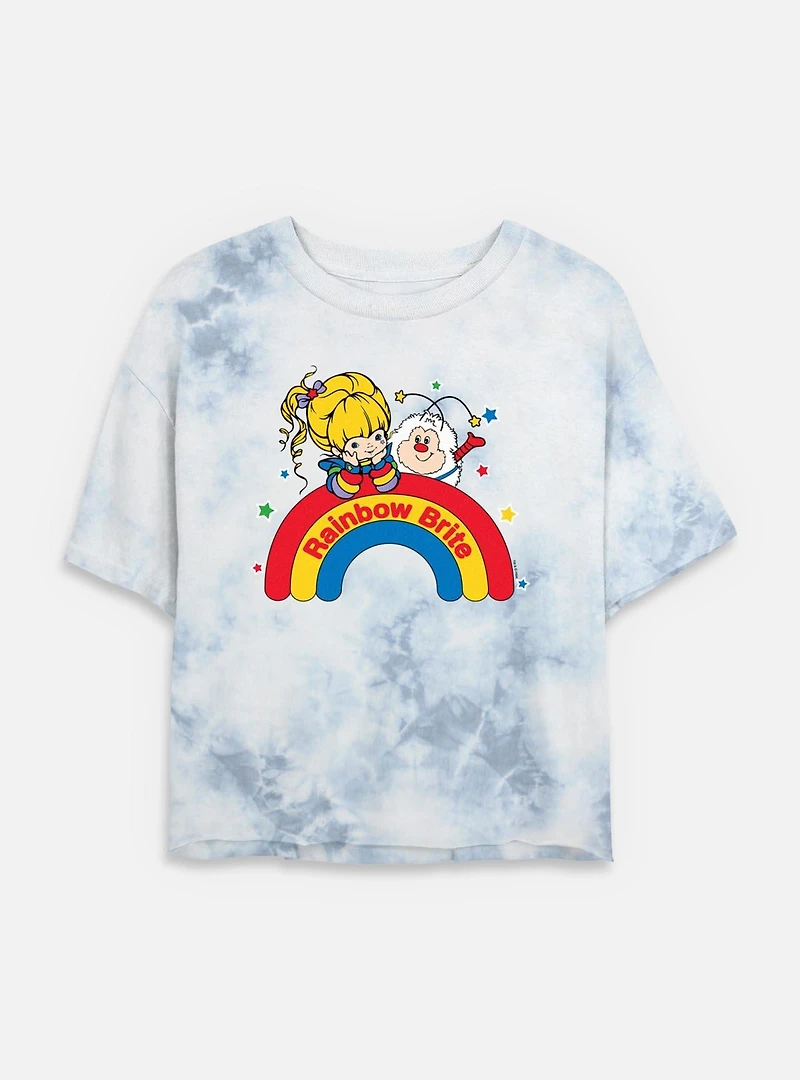 Rainbow Brite Wishing On A Tie Dye Crop Womens T-Shirt