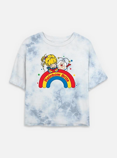 Rainbow Brite Wishing On A Tie Dye Crop Womens T-Shirt