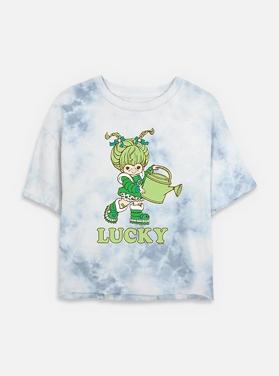 Rainbow Brite Patty O'green Lucky Tie Dye Crop Womens T-Shirt