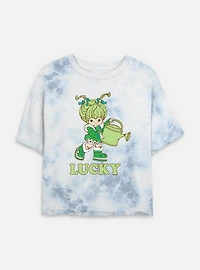 Rainbow Brite Patty O'green Lucky Tie Dye Crop Womens T-Shirt