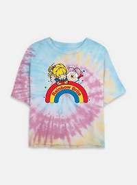 Rainbow Brite Wishing On A Tie Dye Crop Womens  T-Shirt