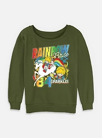 Rainbow Brite Racer Womens Slouchy Sweatshirt