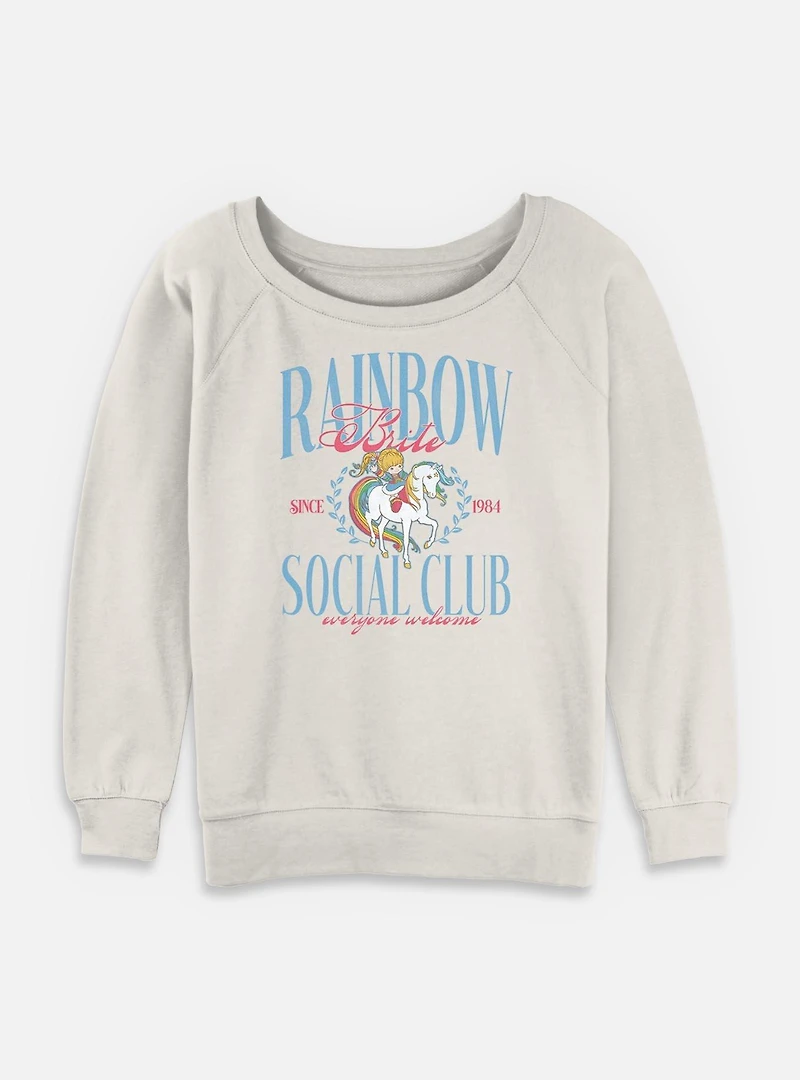 Rainbow Brite Social Club Womens Slouchy Sweatshirt