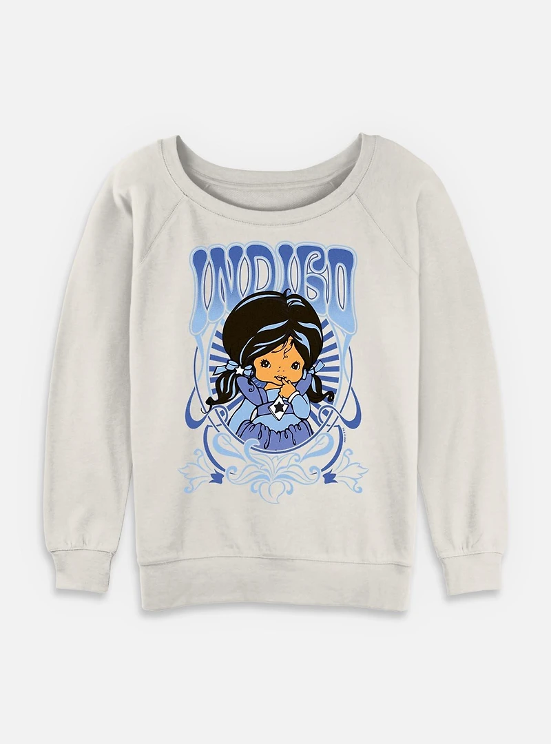 Rainbow Brite Indigo Nouveau Portrait Womens Slouchy Sweatshirt