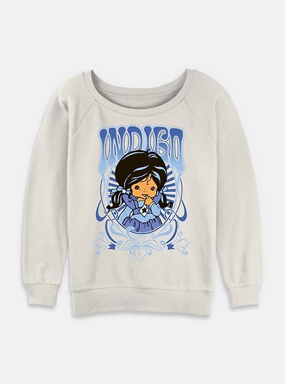 Rainbow Brite Indigo Nouveau Portrait Womens Slouchy Sweatshirt