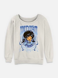 Rainbow Brite Indigo Nouveau Portrait Womens Slouchy Sweatshirt