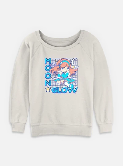 Rainbow Brite Kawaii Moon Glow Womens Slouchy Sweatshirt