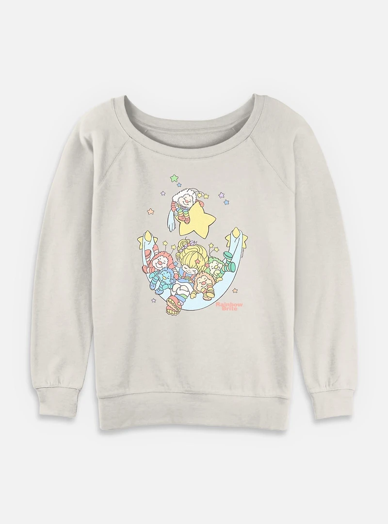 Rainbow Brite Sleeping Friends Stars Womens Slouchy Sweatshirt