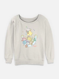 Rainbow Brite Sleeping Friends Stars Womens Slouchy Sweatshirt