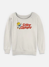 Rainbow Brite Color Chaser Womens Slouchy Sweatshirt