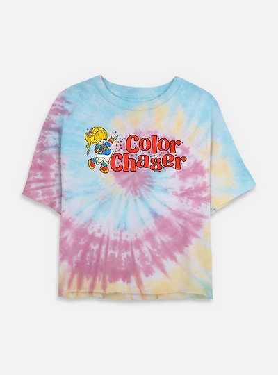 Rainbow Brite Color Chaser Tie Dye Crop Womens  T-Shirt