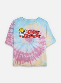 Rainbow Brite Color Chaser Tie Dye Crop Womens  T-Shirt